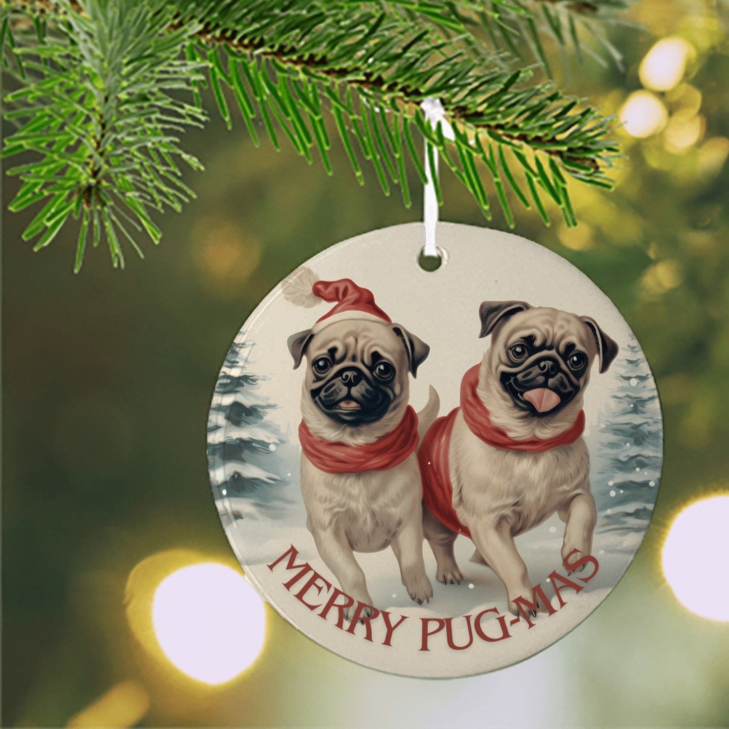 Merry Pugmas! ornament