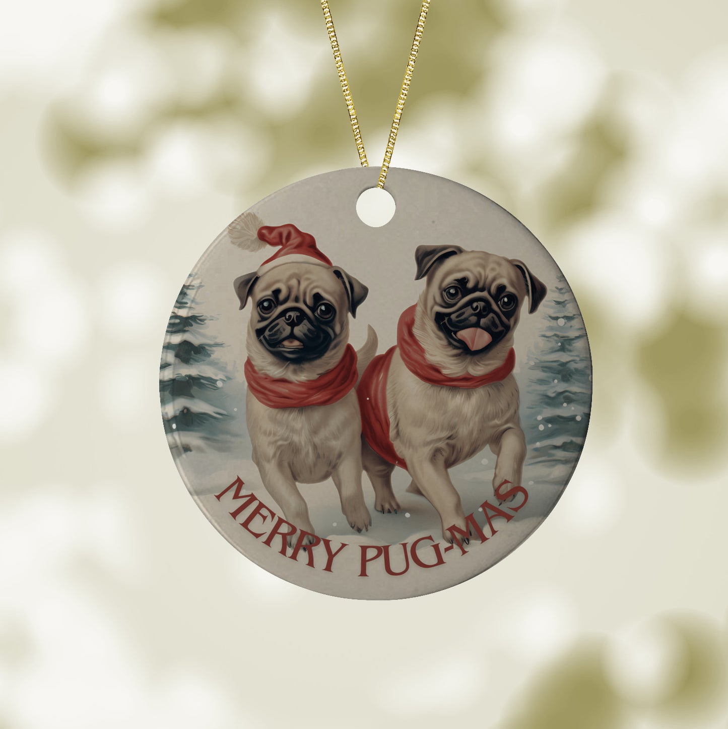 Merry Pugmas! ornament